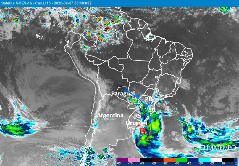 Imagem de destaque da notícia Formação de ciclone extratropical provoca tornado e ventos acima de 100 km/h no RS Imagem de destaque da notícia Formação de ciclone extratropical provoca tornado e ventos acima de 100 km/h no RS
